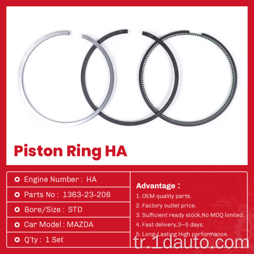 1363-23-206 Piston Yüzük Seti Mazda Motor HA